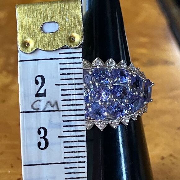 LBG British Made Traditional Solid 925 Sterling Silver Ring  Natural Tanzanite Sterling Silver Ring Size 6